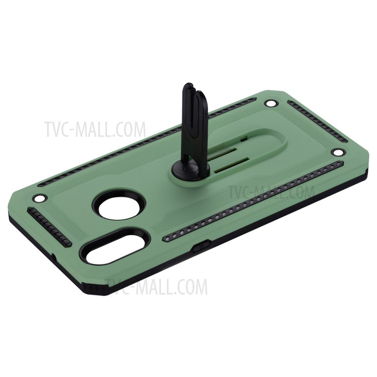 Air Outlet Kickstand PC + TPU Hybrid Phone Case for Samsung Galaxy A10s - Green-5