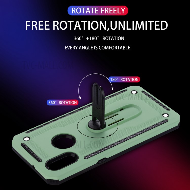 Air Outlet Kickstand PC + TPU Hybrid Phone Case for Samsung Galaxy A10s - Green-7