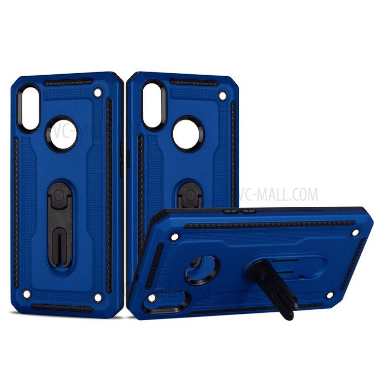 Air Outlet Kickstand PC + TPU Hybrid Phone Case for Samsung Galaxy A10s - Blue-1