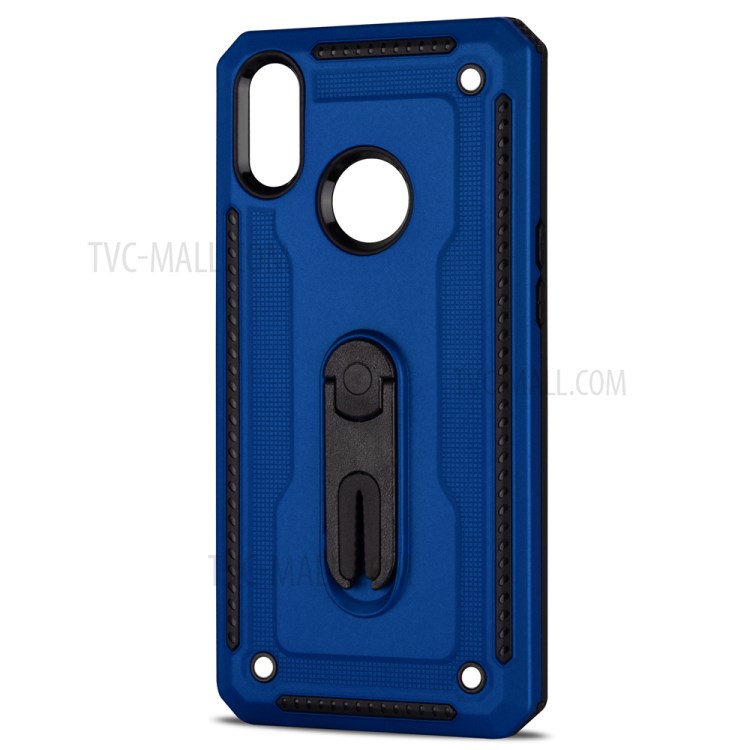Air Outlet Kickstand PC + TPU Hybrid Phone Case for Samsung Galaxy A10s - Blue-3