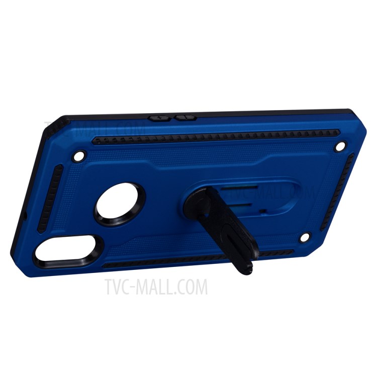 Air Outlet Kickstand PC + TPU Hybrid Phone Case for Samsung Galaxy A10s - Blue-4