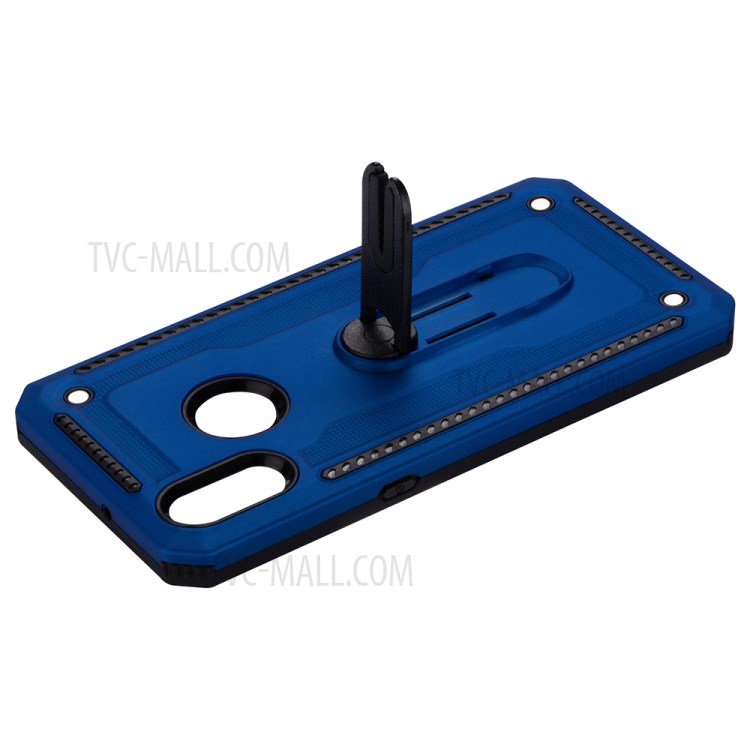Air Outlet Kickstand PC + TPU Hybrid Phone Case for Samsung Galaxy A10s - Blue-5