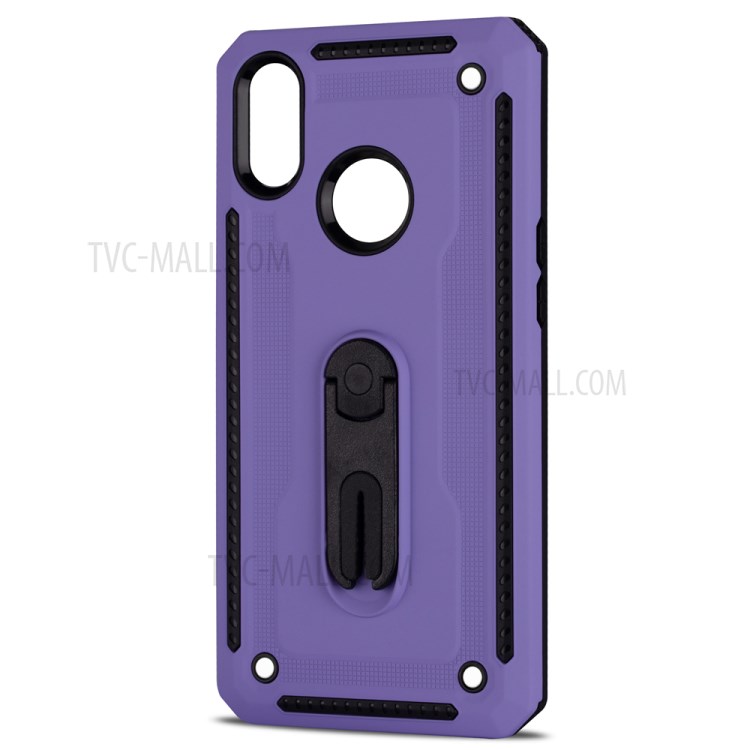 Air Outlet Kickstand PC + TPU Hybrid Phone Case for Samsung Galaxy A10s - Purple-3
