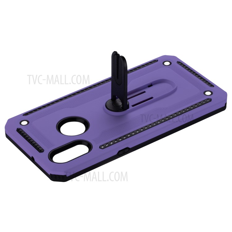 Air Outlet Kickstand PC + TPU Hybrid Phone Case for Samsung Galaxy A10s - Purple-5