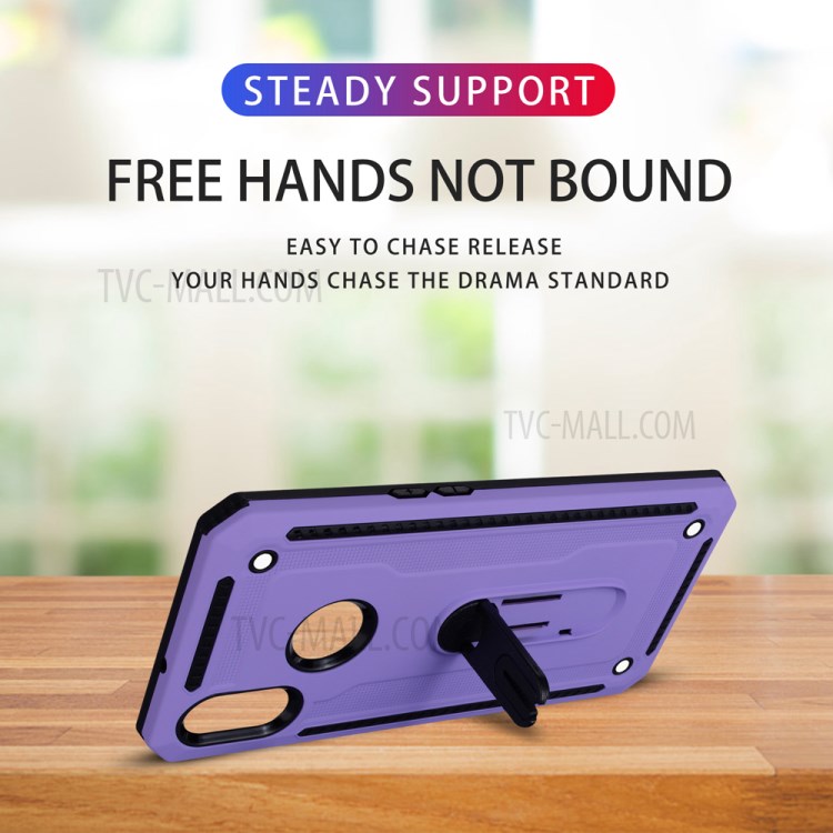Air Outlet Kickstand PC + TPU Hybrid Phone Case for Samsung Galaxy A10s - Purple-6