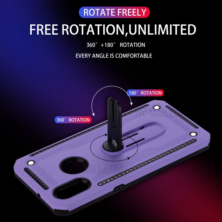 Air Outlet Kickstand PC + TPU Hybrid Phone Case for Samsung Galaxy A10s - Purple-7