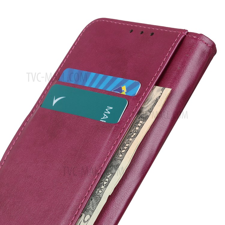 Wallet Leather Stand Case for Samsung Galaxy S20 Plus - Wine Red-4