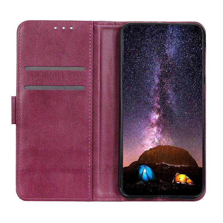 Wallet Leather Stand Case for Samsung Galaxy S20 Plus - Wine Red-5
