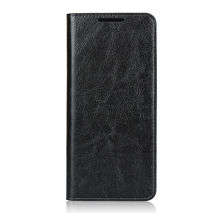 Crazy Horse Genuine Leather Wallet Stand Phone Cover for Samsung Galaxy S20 Ultra - Black-2