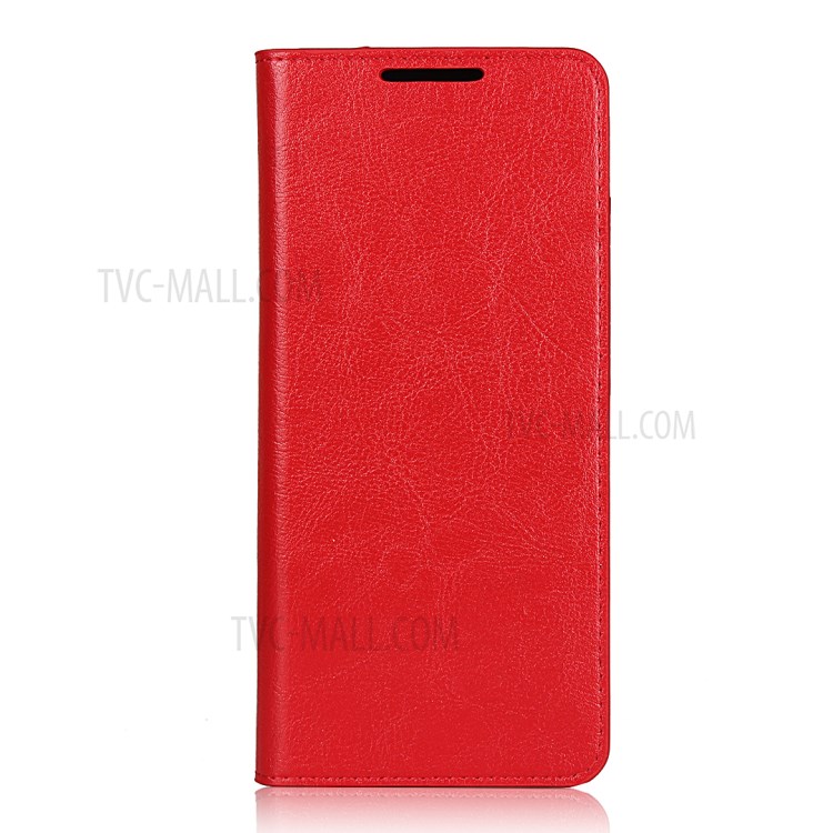 Crazy Horse Genuine Leather Wallet Stand Phone Cover for Samsung Galaxy S20 Ultra - Red-2