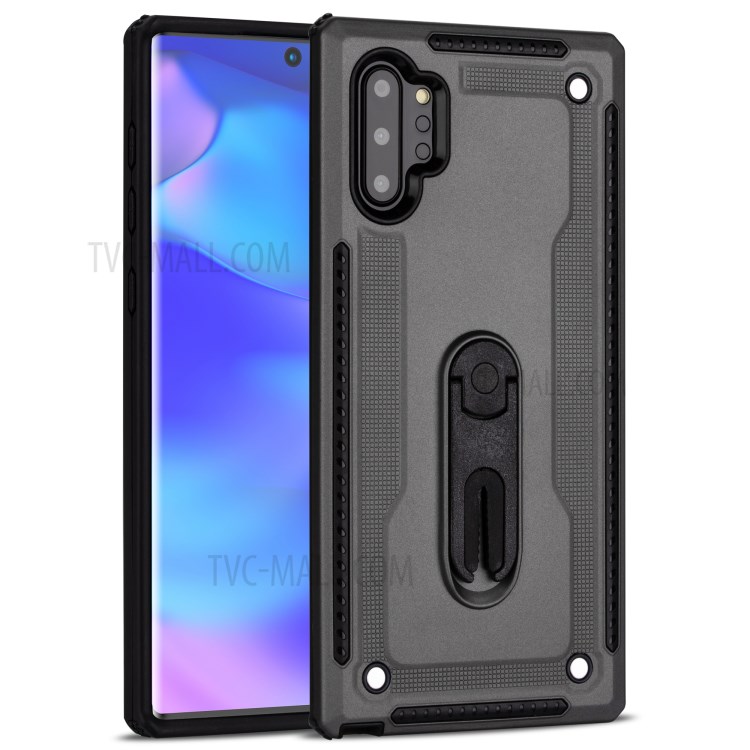 Air Outlet Clip Kickstand PC + TPU Hybrid Case for Samsung Galaxy Note 10 Plus/Note 10 Plus 5G - Grey-2