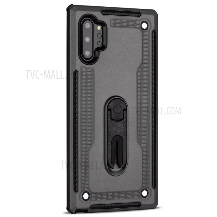 Air Outlet Clip Kickstand PC + TPU Hybrid Case for Samsung Galaxy Note 10 Plus/Note 10 Plus 5G - Grey-3