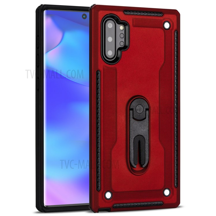 Air Outlet Clip Kickstand PC + TPU Hybrid Case for Samsung Galaxy Note 10 Plus/Note 10 Plus 5G - Red-2