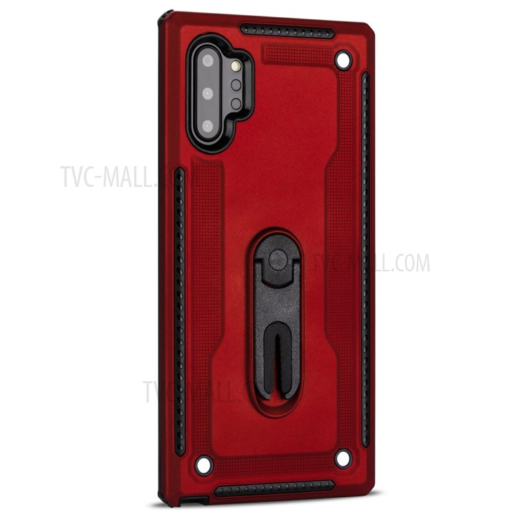 Air Outlet Clip Kickstand PC + TPU Hybrid Case for Samsung Galaxy Note 10 Plus/Note 10 Plus 5G - Red-3