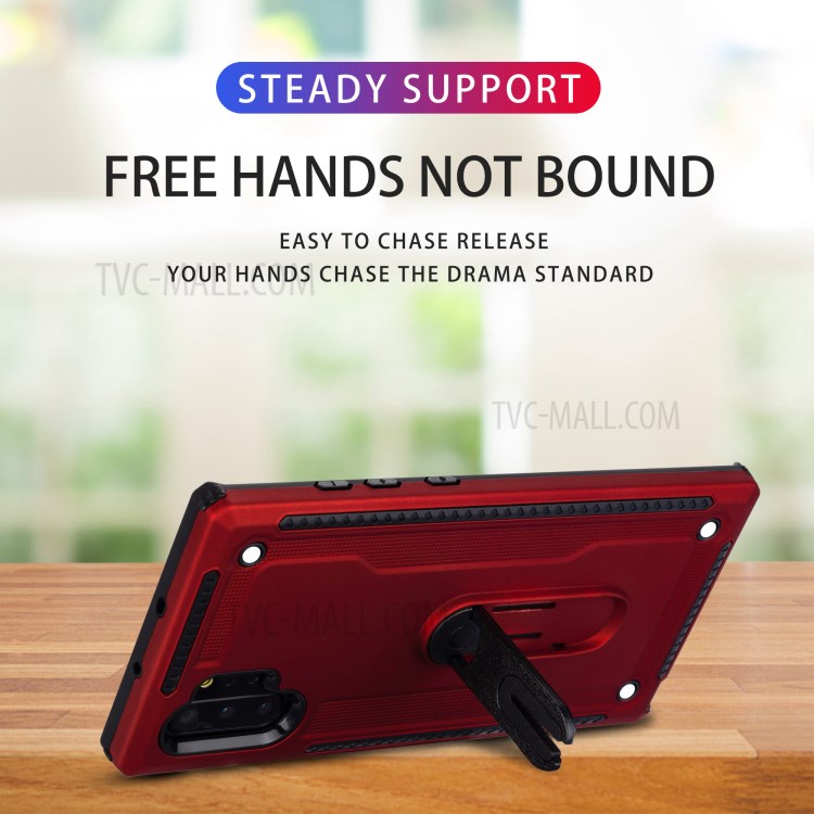 Air Outlet Clip Kickstand PC + TPU Hybrid Case for Samsung Galaxy Note 10 Plus/Note 10 Plus 5G - Red-7