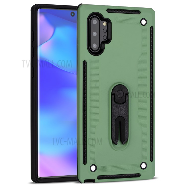 Air Outlet Clip Kickstand PC + TPU Hybrid Case for Samsung Galaxy Note 10 Plus/Note 10 Plus 5G - Green-2