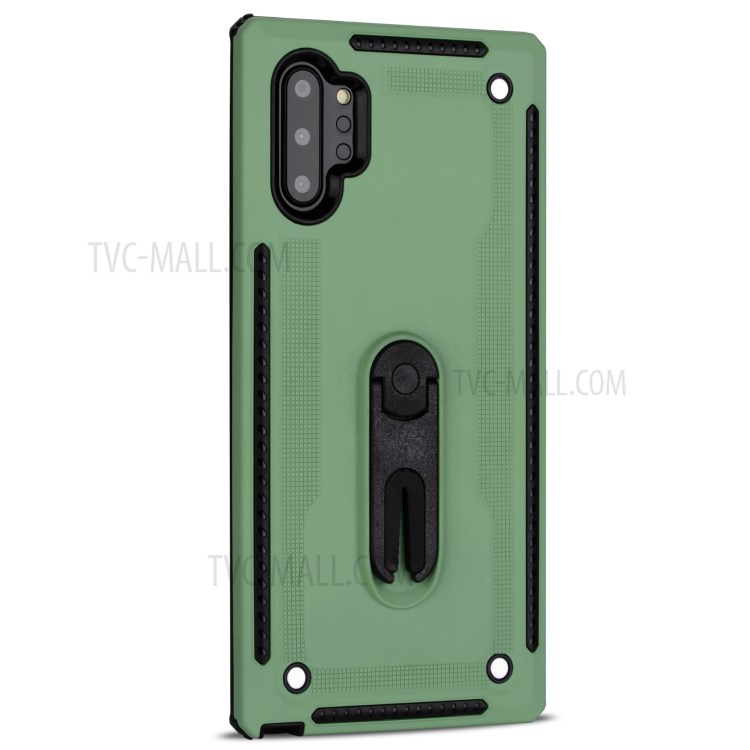 Air Outlet Clip Kickstand PC + TPU Hybrid Case for Samsung Galaxy Note 10 Plus/Note 10 Plus 5G - Green-3