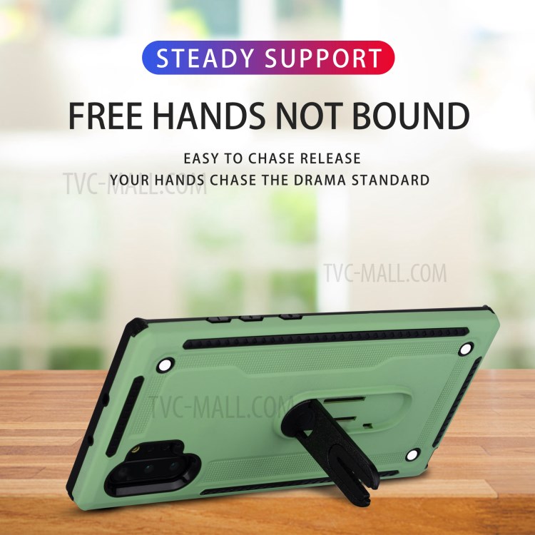 Air Outlet Clip Kickstand PC + TPU Hybrid Case for Samsung Galaxy Note 10 Plus/Note 10 Plus 5G - Green-8
