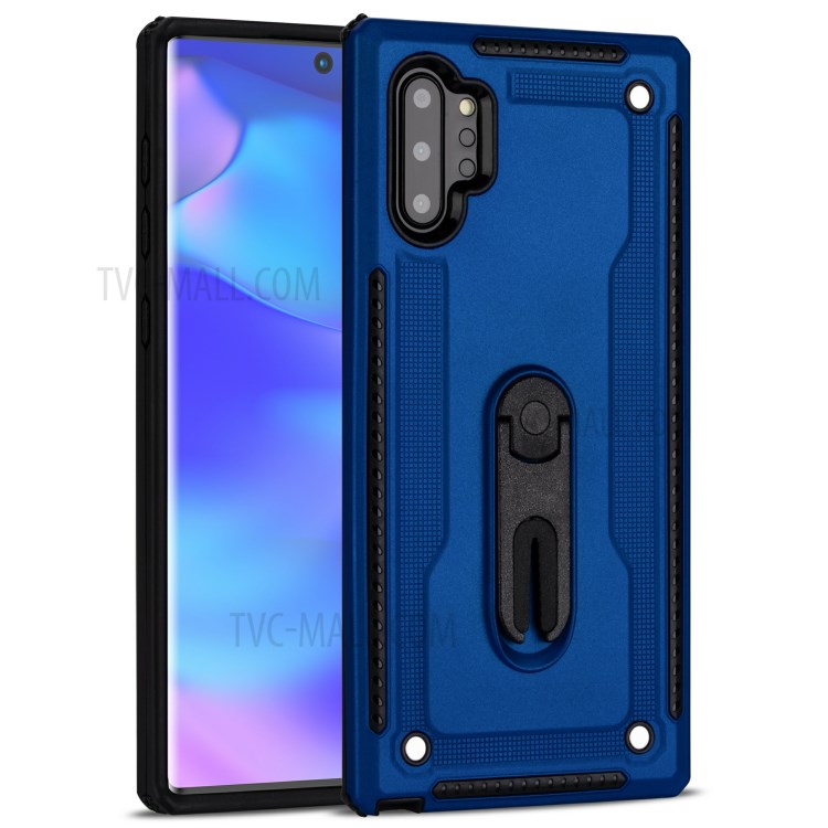Air Outlet Clip Kickstand PC + TPU Hybrid Case for Samsung Galaxy Note 10 Plus/Note 10 Plus 5G - Dark Blue-2