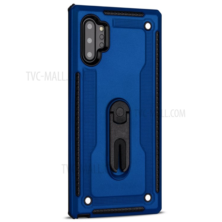 Air Outlet Clip Kickstand PC + TPU Hybrid Case for Samsung Galaxy Note 10 Plus/Note 10 Plus 5G - Dark Blue-3