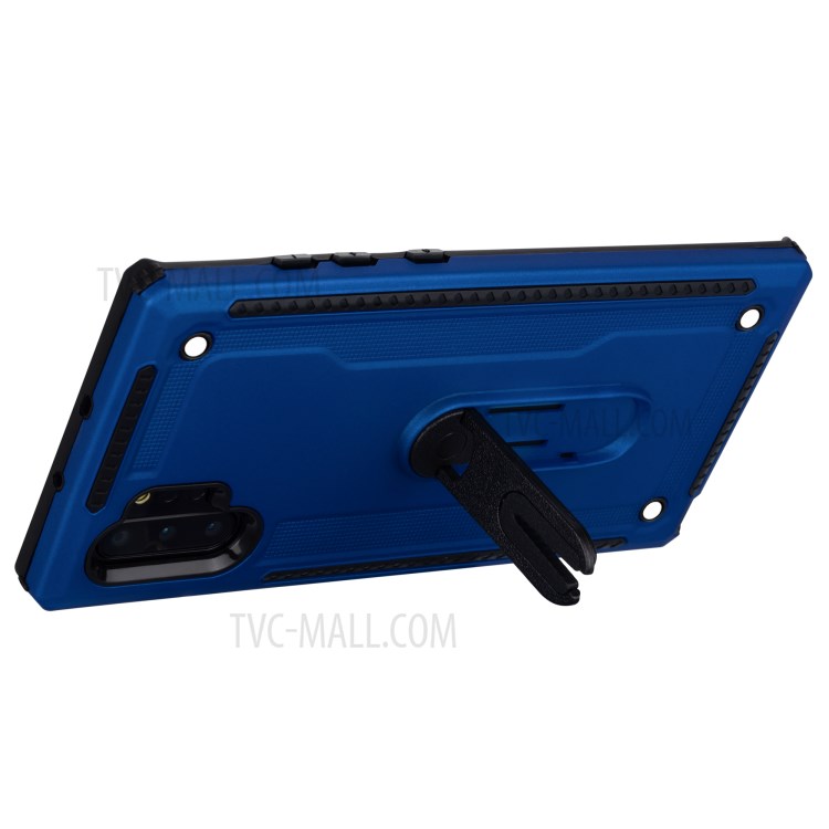 Air Outlet Clip Kickstand PC + TPU Hybrid Case for Samsung Galaxy Note 10 Plus/Note 10 Plus 5G - Dark Blue-4