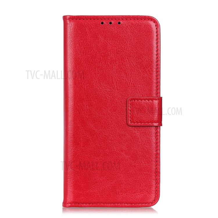 Crazy Horse Texture Wallet Stand Leather Phone Case for Samsung Galaxy A81 / Note 10 Lite - Red-2