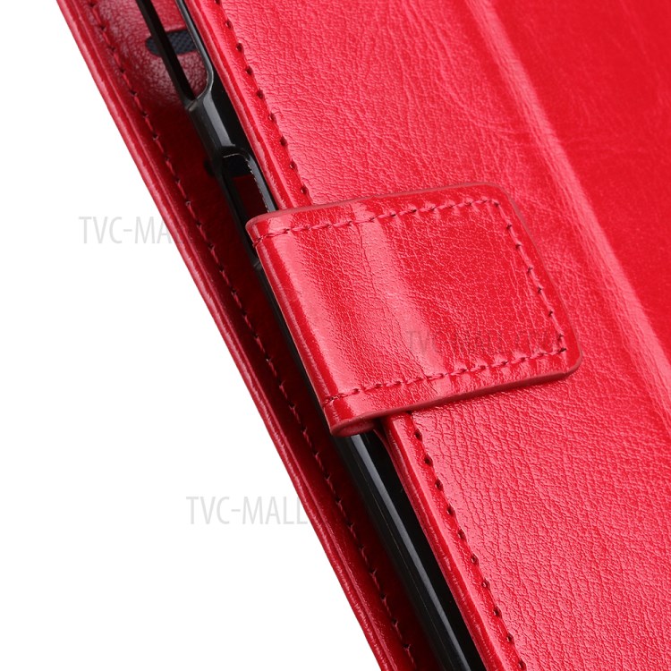 Crazy Horse Texture Wallet Stand Leather Phone Case for Samsung Galaxy A81 / Note 10 Lite - Red-4