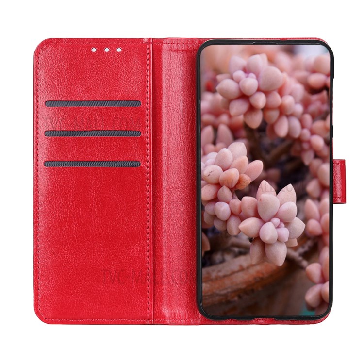 Crazy Horse Texture Wallet Stand Leather Phone Case for Samsung Galaxy A81 / Note 10 Lite - Red-6