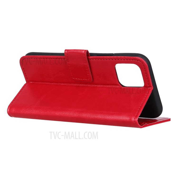 Crazy Horse Texture Wallet Stand Leather Phone Case for Samsung Galaxy A81 / Note 10 Lite - Red-8