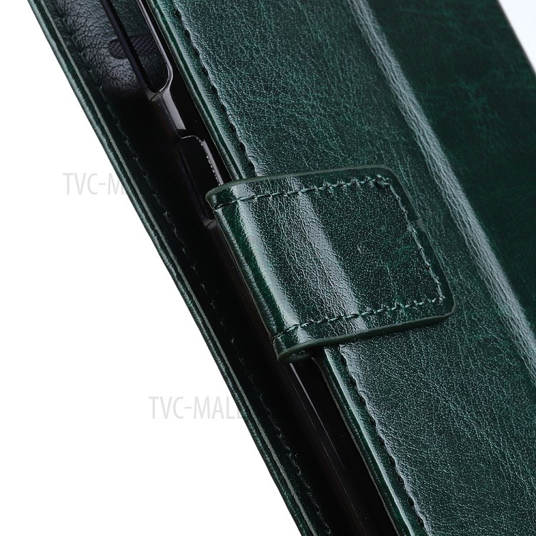 Crazy Horse Texture Wallet Stand Leather Phone Case for Samsung Galaxy A81 / Note 10 Lite - Green-4