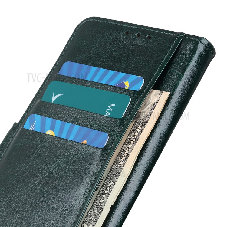 Crazy Horse Texture Wallet Stand Leather Phone Case for Samsung Galaxy A81 / Note 10 Lite - Green-5