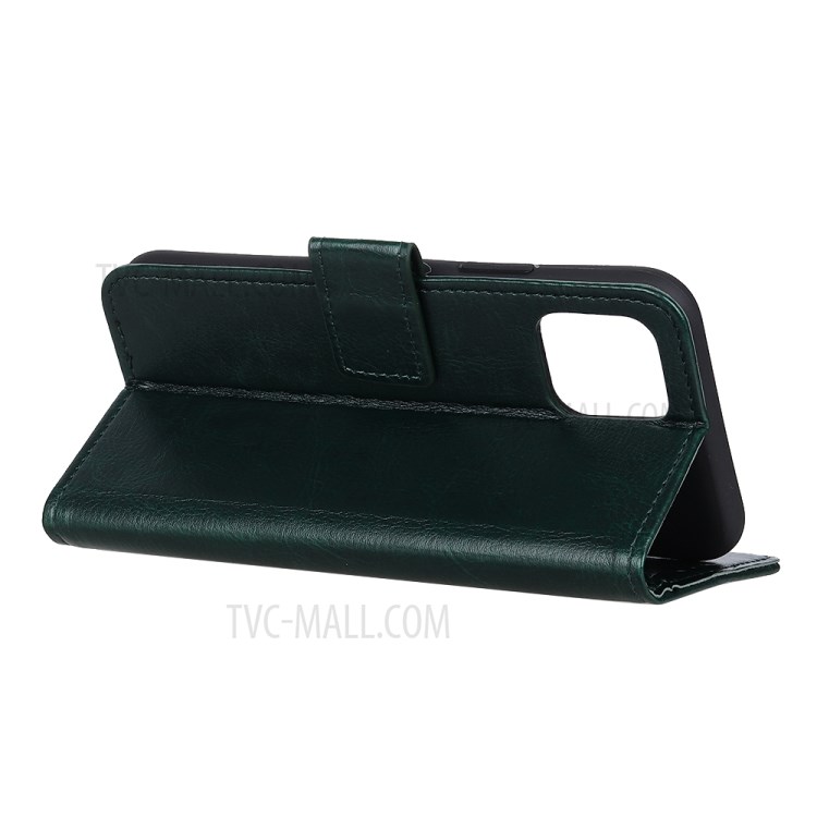 Crazy Horse Texture Wallet Stand Leather Phone Case for Samsung Galaxy A81 / Note 10 Lite - Green-9