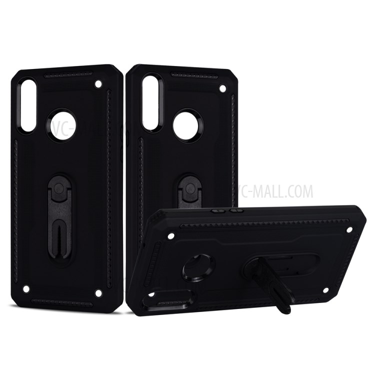 Air Outlet Clip Kickstand PC + TPU Combo Case for Samsung Galaxy A20s - Black-1