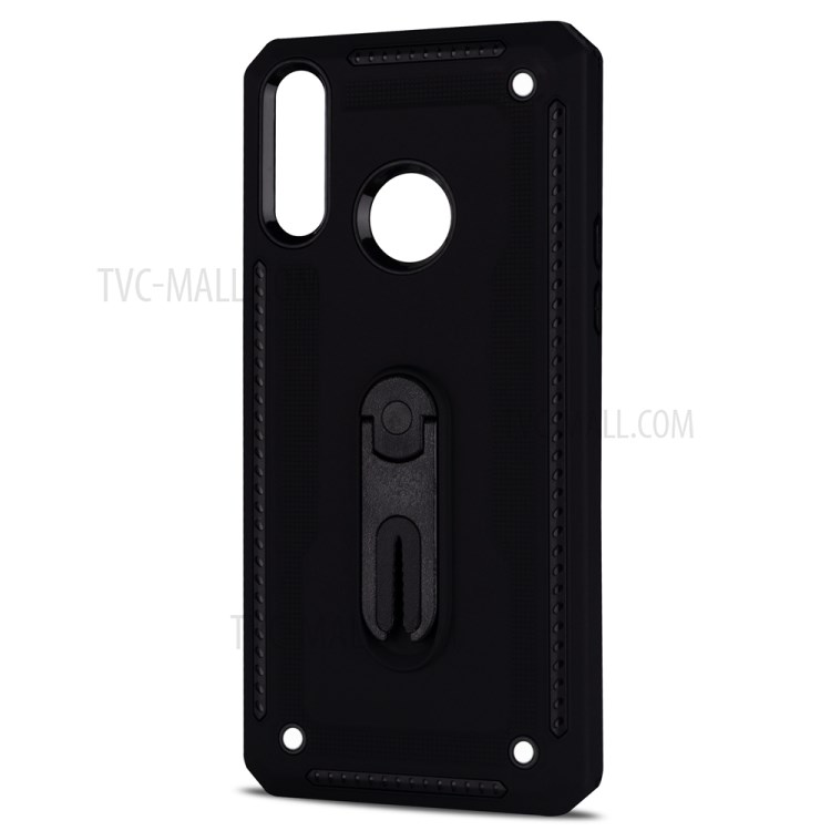 Air Outlet Clip Kickstand PC + TPU Combo Case for Samsung Galaxy A20s - Black-2