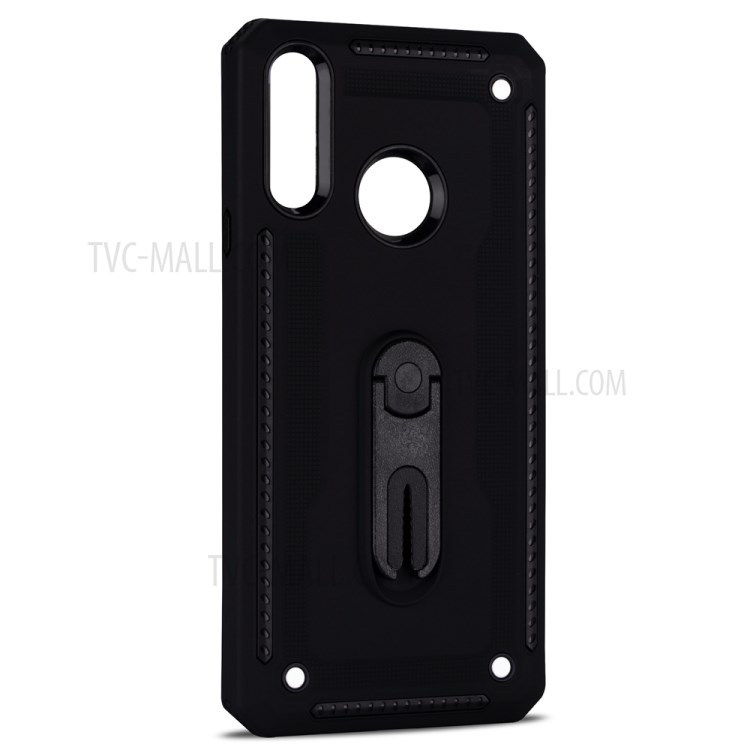 Air Outlet Clip Kickstand PC + TPU Combo Case for Samsung Galaxy A20s - Black-3