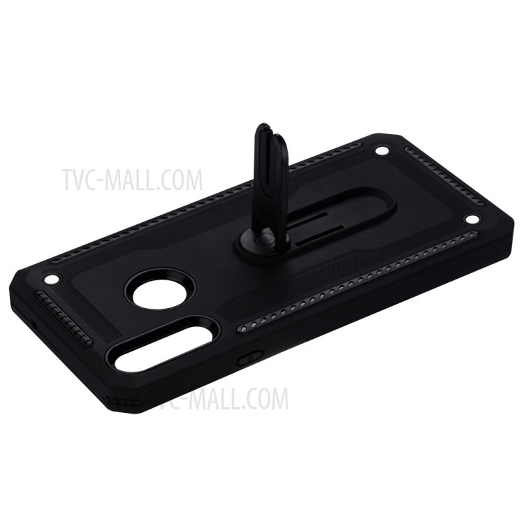 Air Outlet Clip Kickstand PC + TPU Combo Case for Samsung Galaxy A20s - Black-5