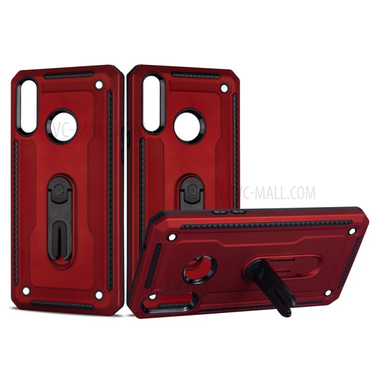 Air Outlet Clip Kickstand PC + TPU Combo Case for Samsung Galaxy A20s - Red-1