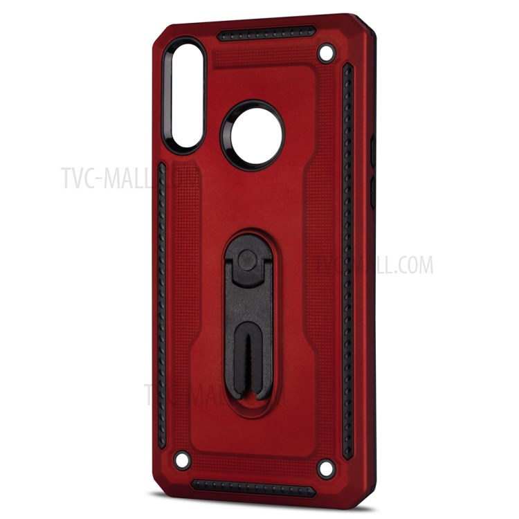 Air Outlet Clip Kickstand PC + TPU Combo Case for Samsung Galaxy A20s - Red-2
