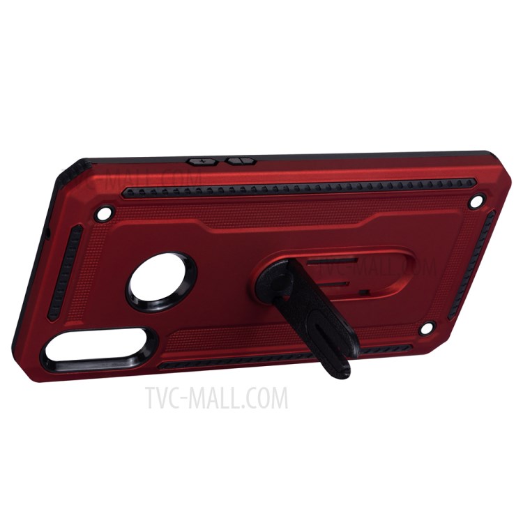 Air Outlet Clip Kickstand PC + TPU Combo Case for Samsung Galaxy A20s - Red-4