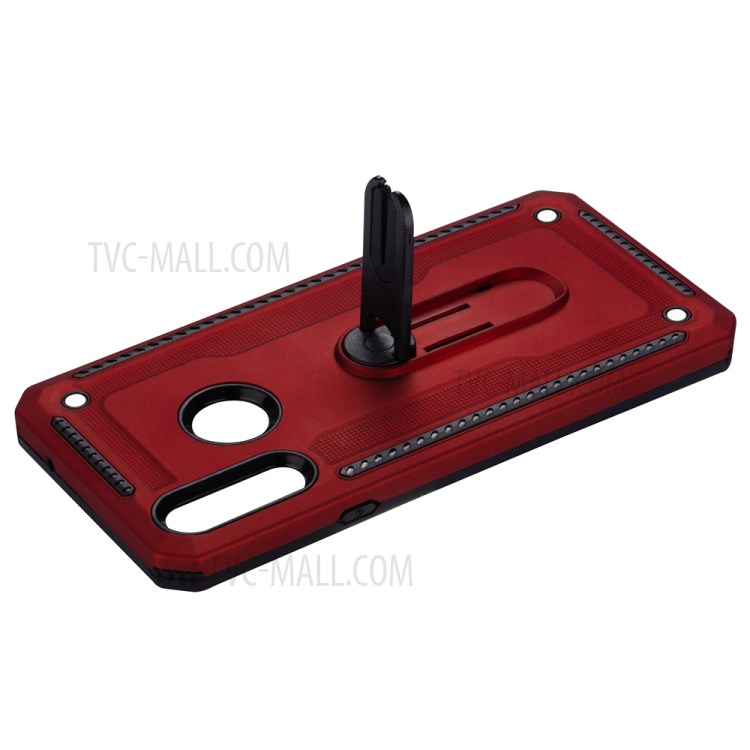 Air Outlet Clip Kickstand PC + TPU Combo Case for Samsung Galaxy A20s - Red-5