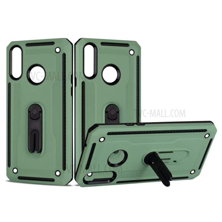 Air Outlet Clip Kickstand PC + TPU Combo Case for Samsung Galaxy A20s - Green-1