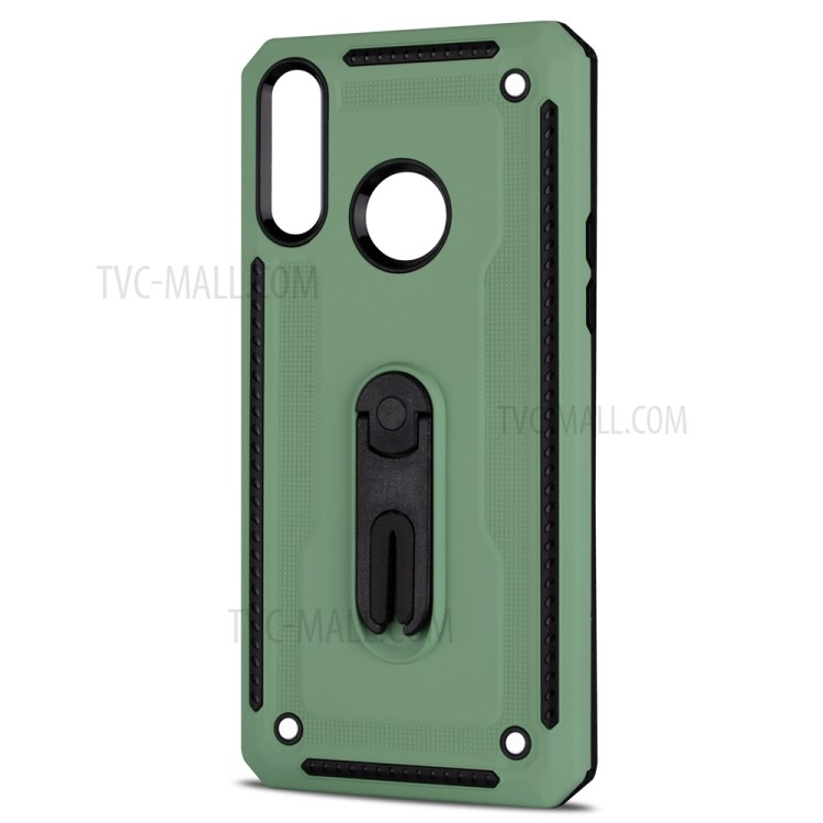 Air Outlet Clip Kickstand PC + TPU Combo Case for Samsung Galaxy A20s - Green-2
