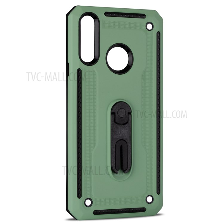 Air Outlet Clip Kickstand PC + TPU Combo Case for Samsung Galaxy A20s - Green-3