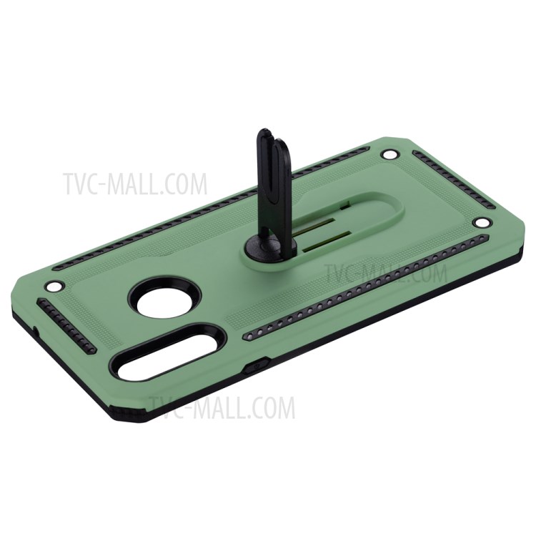 Air Outlet Clip Kickstand PC + TPU Combo Case for Samsung Galaxy A20s - Green-5