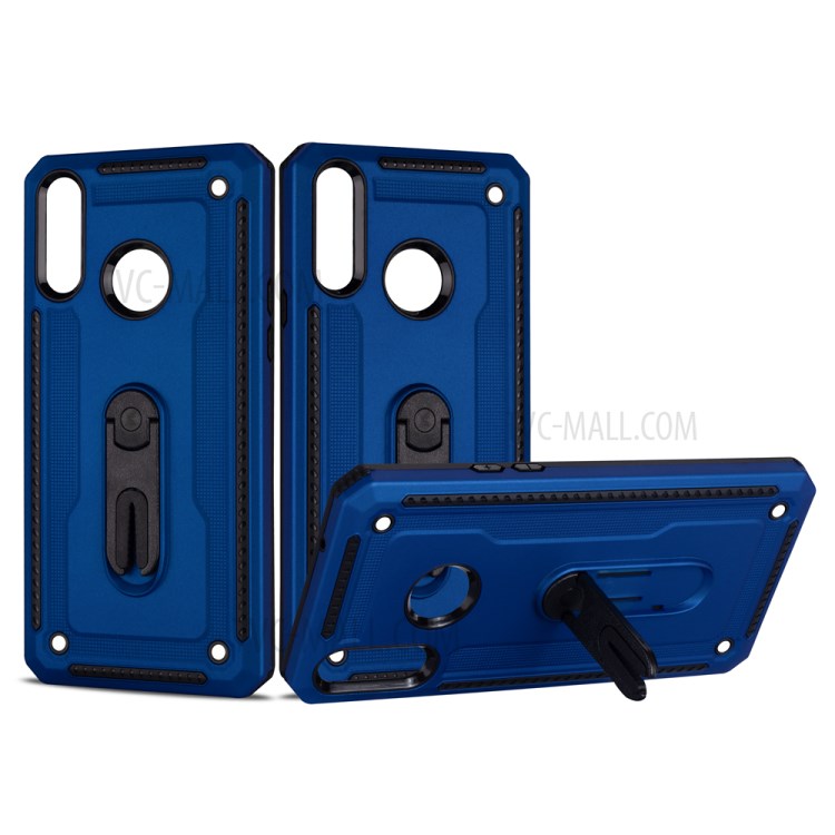 Air Outlet Clip Kickstand PC + TPU Combo Case for Samsung Galaxy A20s - Dark Blue-1