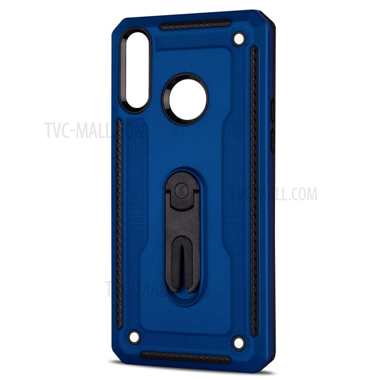 Air Outlet Clip Kickstand PC + TPU Combo Case for Samsung Galaxy A20s - Dark Blue-2