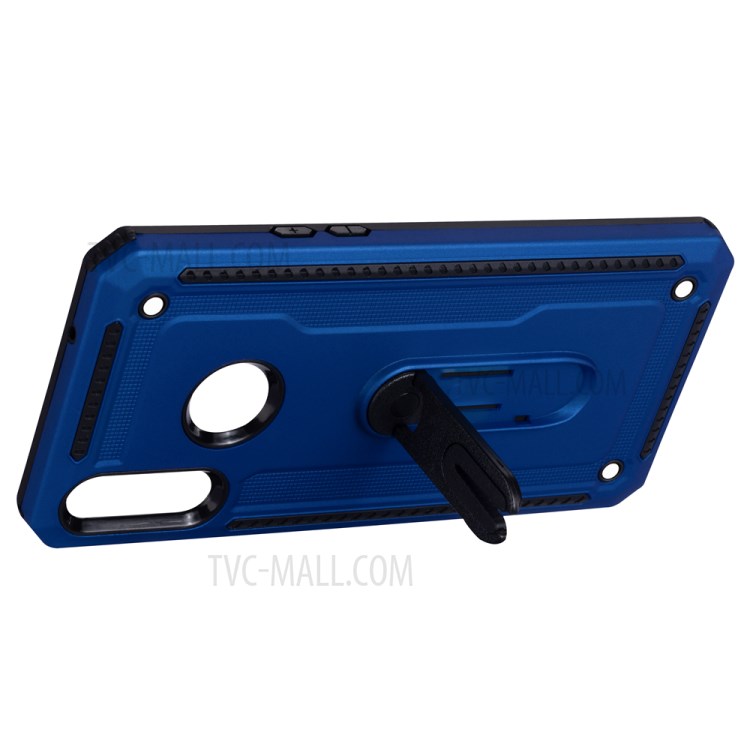 Air Outlet Clip Kickstand PC + TPU Combo Case for Samsung Galaxy A20s - Dark Blue-4
