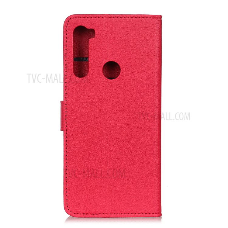 Litchi Haut Magnetischen Leder Mappenkasten Für Samsung Galaxy A21 - Rot-8