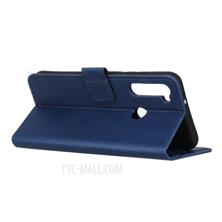 Litchi Skin Magnetic Leather Wallet Case for Samsung Galaxy A21 - Blue-9