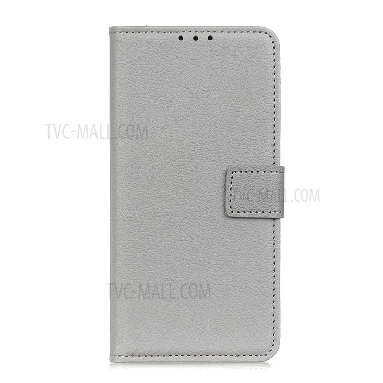 Litchi Skin PU Leather Wallet Case for Samsung Galaxy A51 - Silver-2
